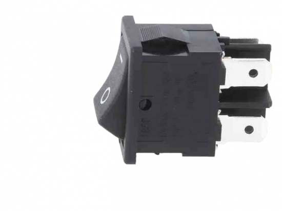 Schakelaar rocker snap-in aan/uit rechthoekig zwart (0/1) DPST 16A/250V 